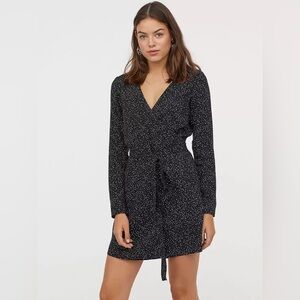 Sold eBay H&M Divided Black Patterned Wrap Dress